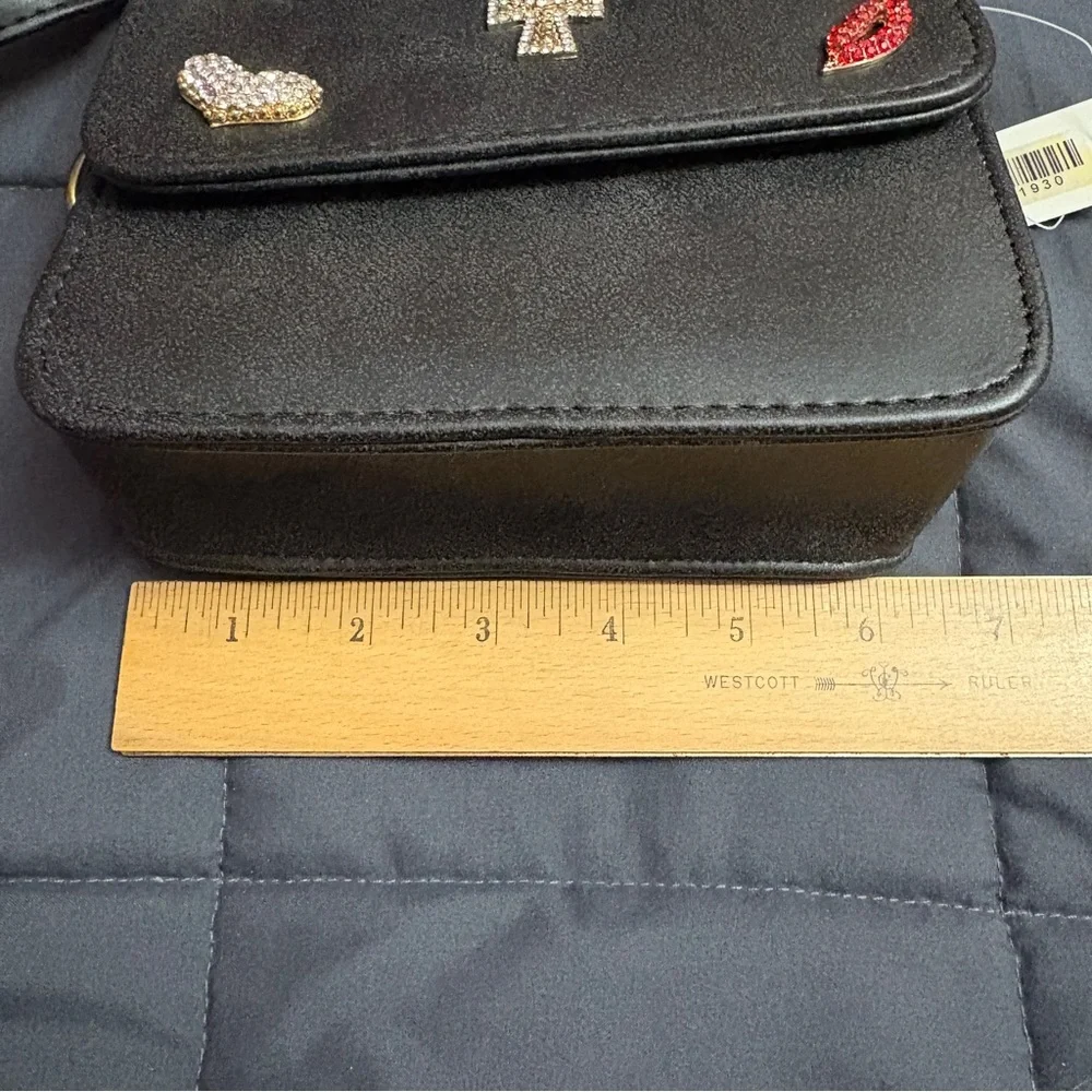 Crossbody bag is embellished with rhinestone motifs - NWT